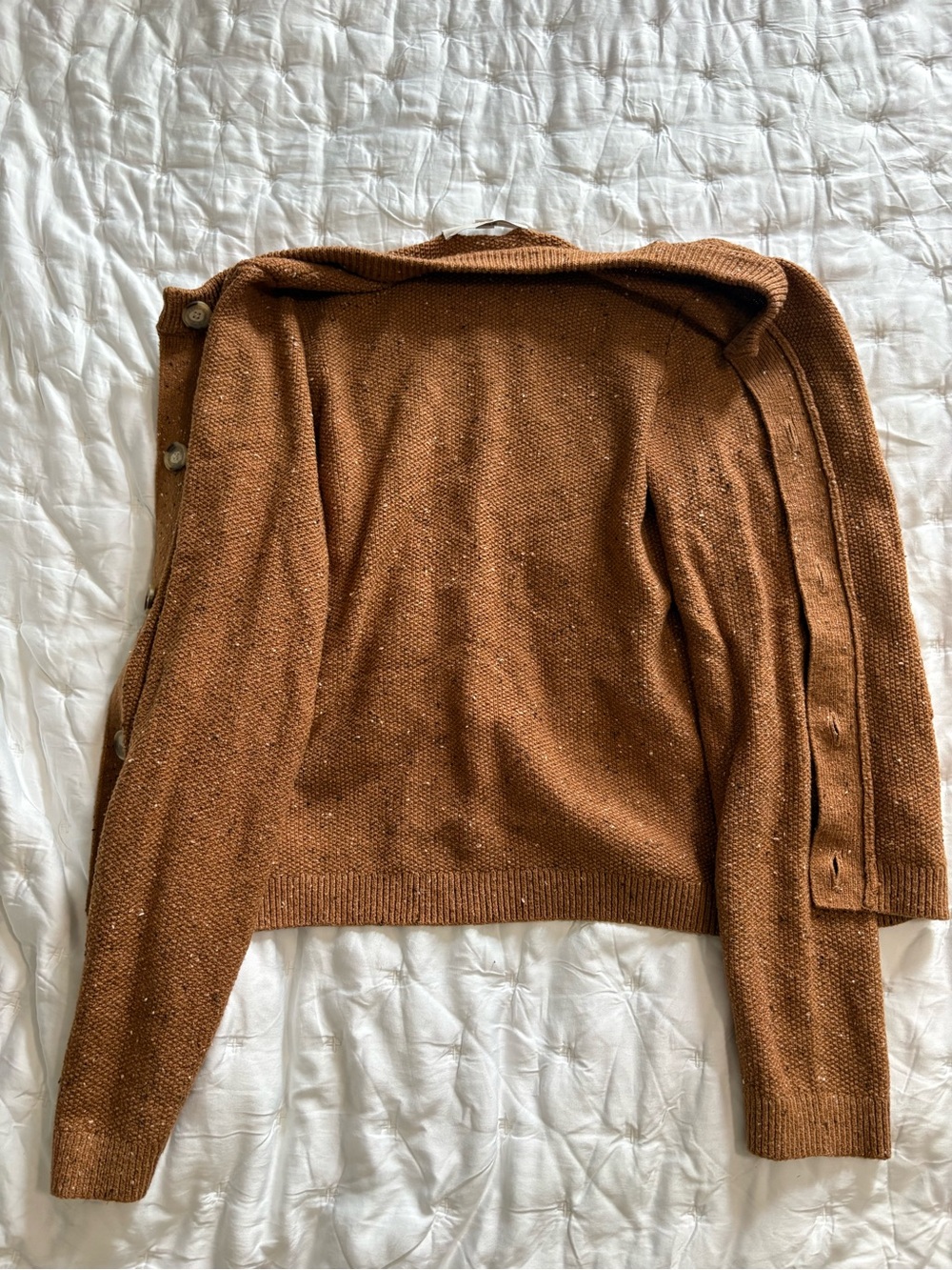 LOFT Rust Brown Button-Front Cardigan - Picture 5 of 6